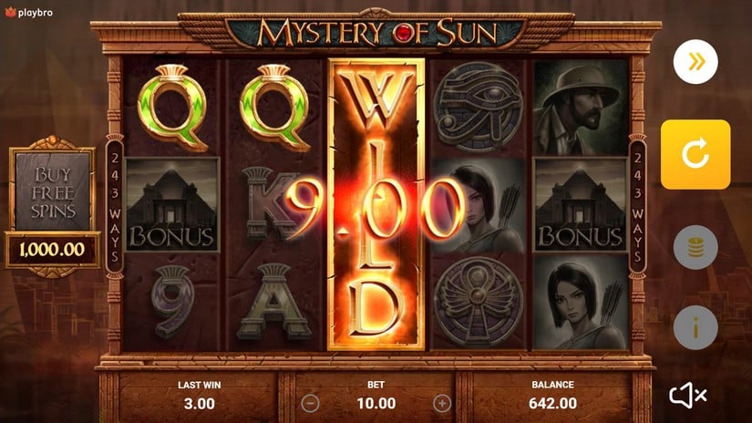 Mystery of Sun slot screen 3