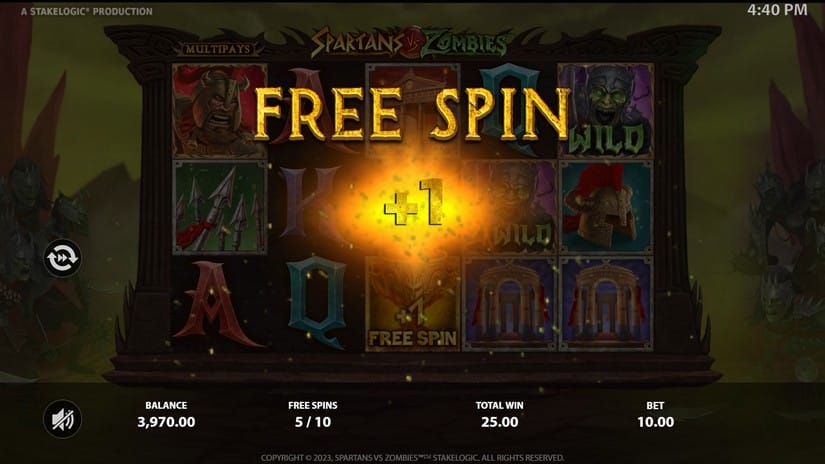 Spartans vs Zombies slot screen 5