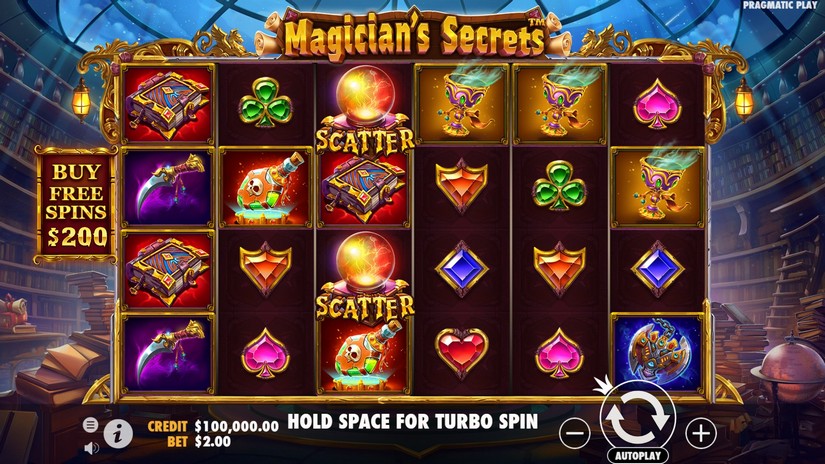 Magician’s Secrets slot screen 1