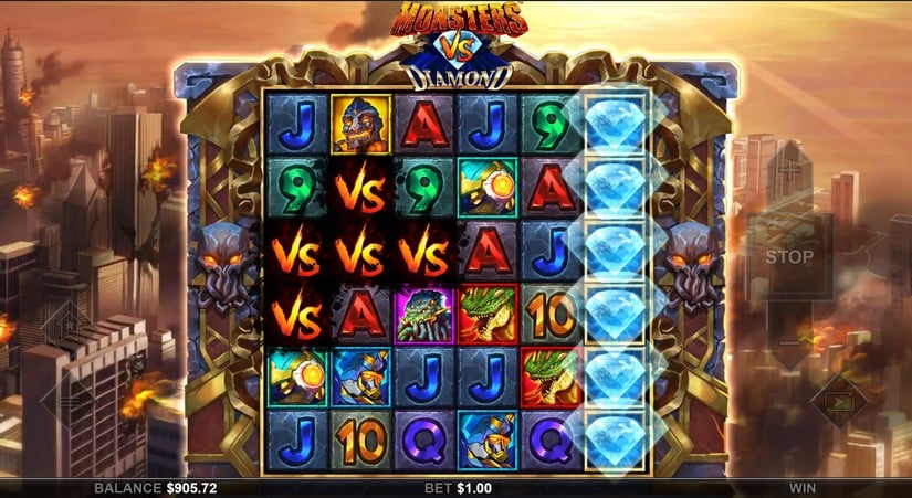 Monsters Vs Diamonds slot screen 4
