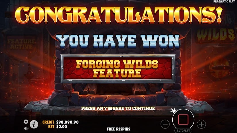 Forging Wilds slot screen 3