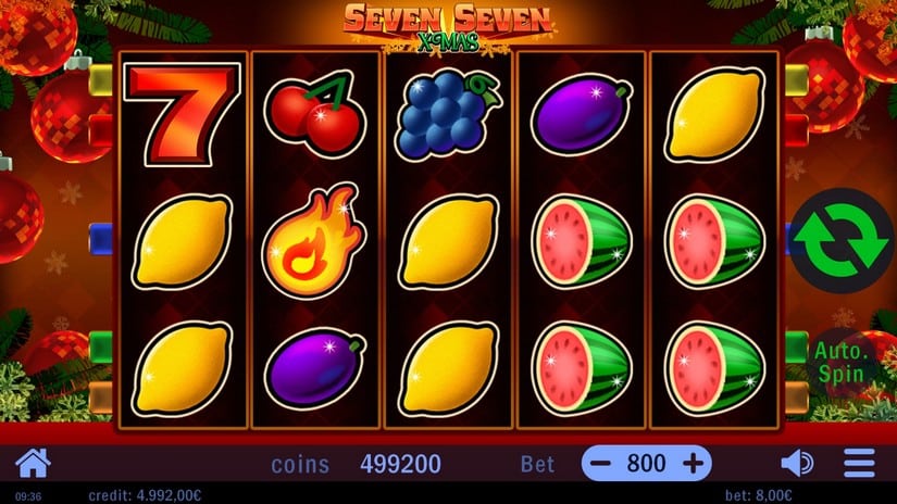 Seven Seven Xmas slot screen 1