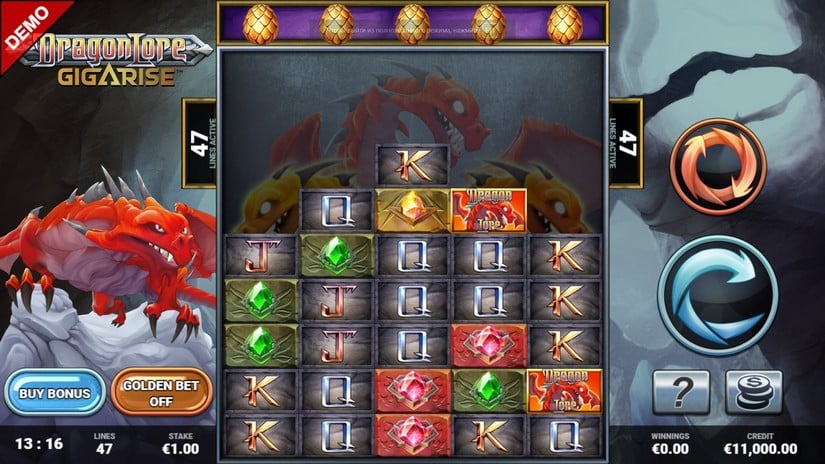 Dragon Lore Gigarise slot screen 1