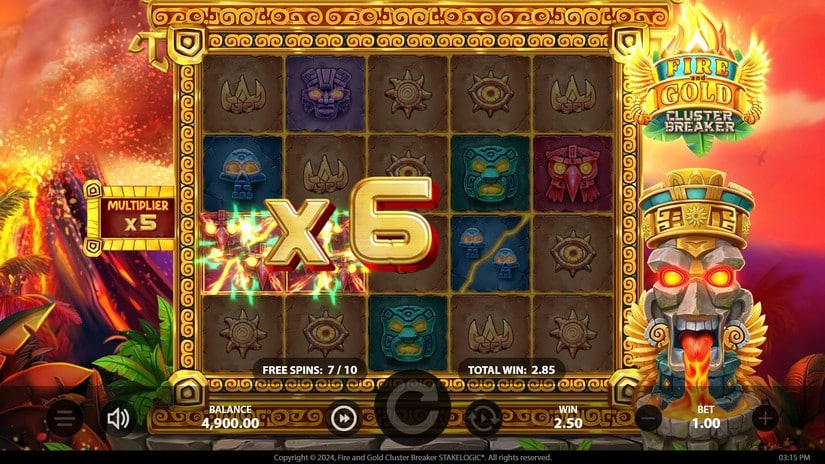 Fire and Gold Cluster Breaker slot screen 5