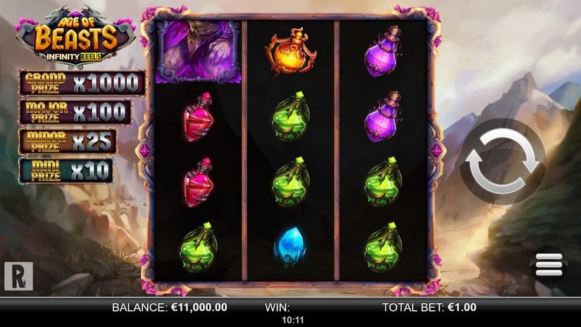 Age of Beasts Infinity Reels slot screen 1