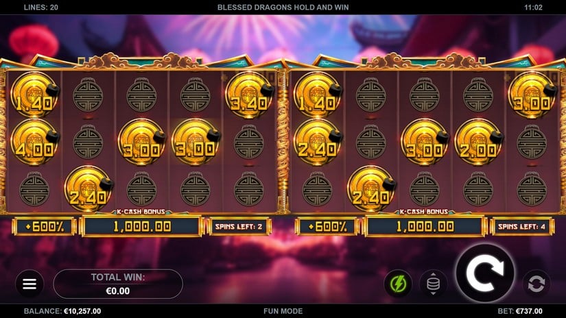 Blessed Dragons Hold and Win slot screen 2
