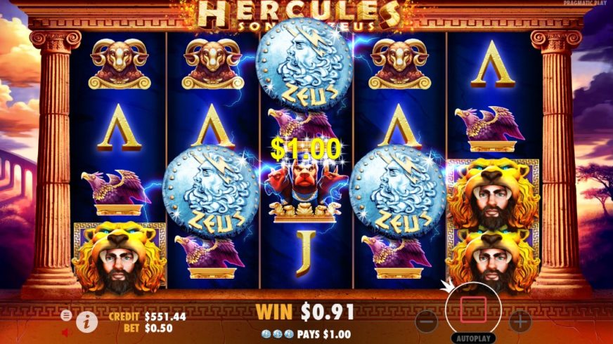 Hercules Son of Zeus slot screen 3
