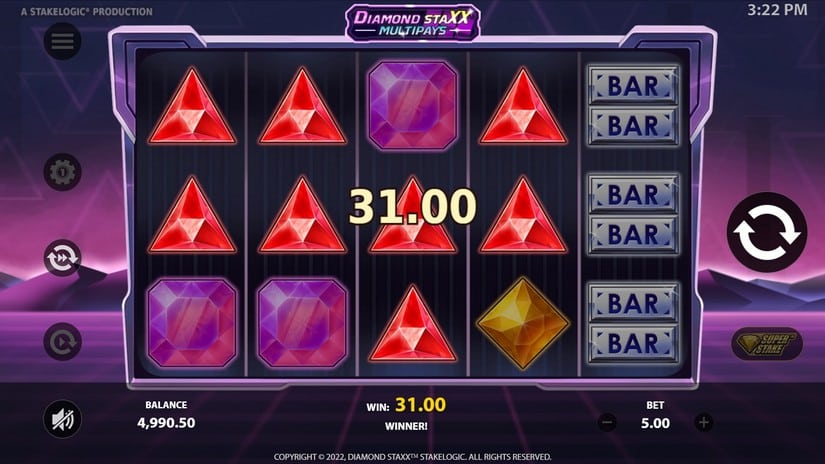 Diamond Staxx Multipays slot screen 3