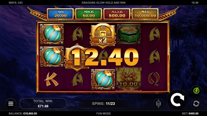 Dragons Glow Hold and Win slot screen 5