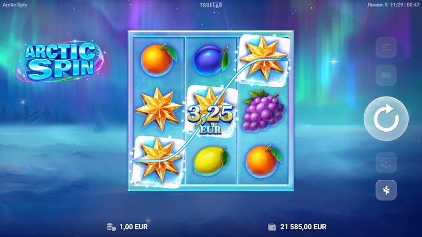 Arctic Spin slot screen 2