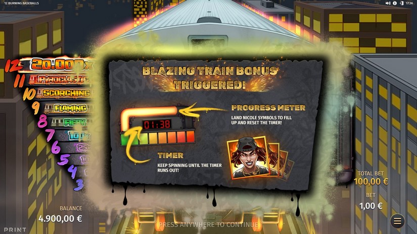 12 Burning Baseballs slot screen 3