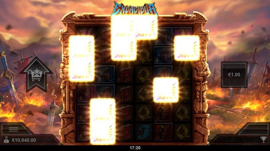 Excalibur VS Gigablox slot screen 2