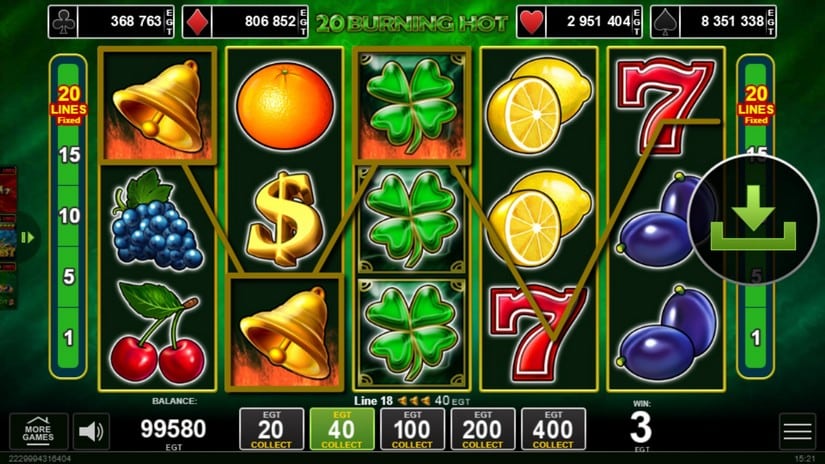 20 Burning Hot slot screen 3