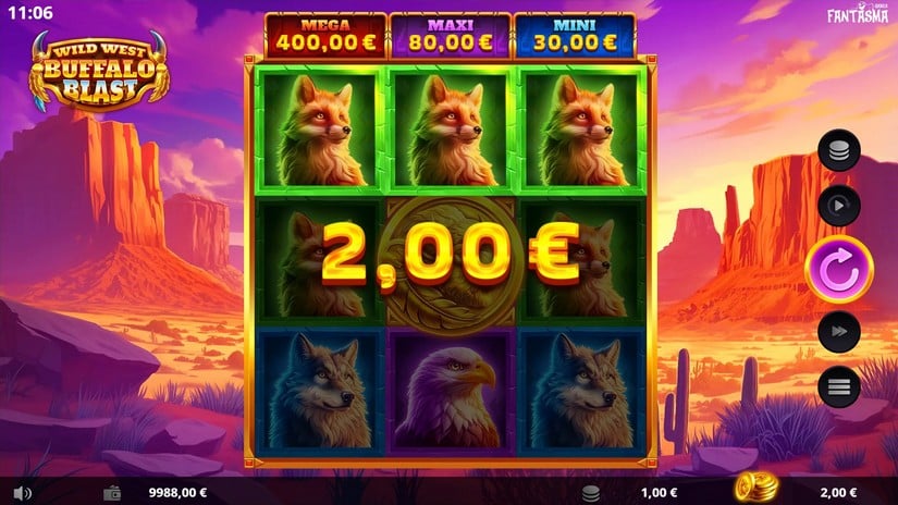 Wild West Buffalo Blast slot screen 3