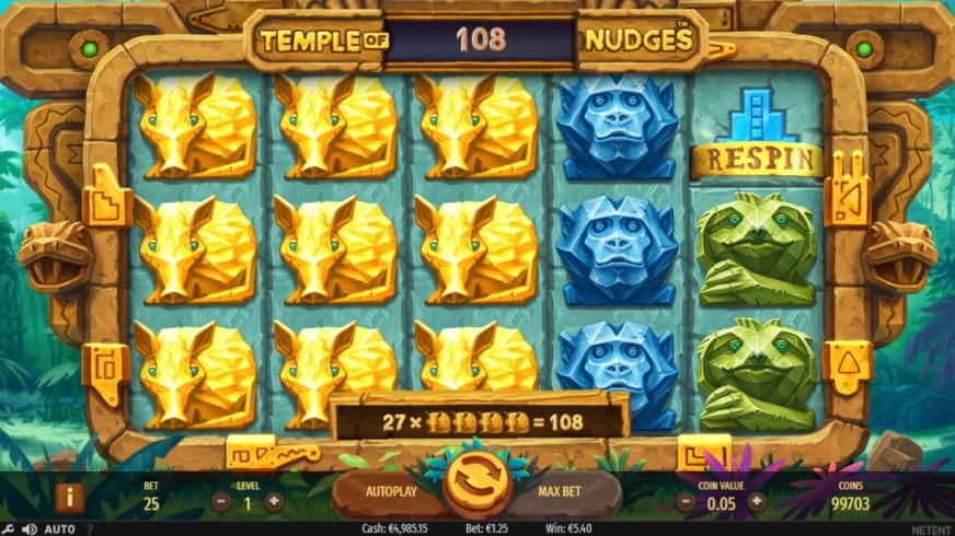 Temple of Nudges slot screen 3
