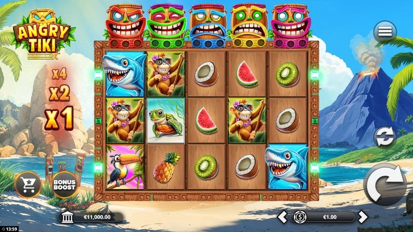 Angry Tiki DoubleMax slot screen 1