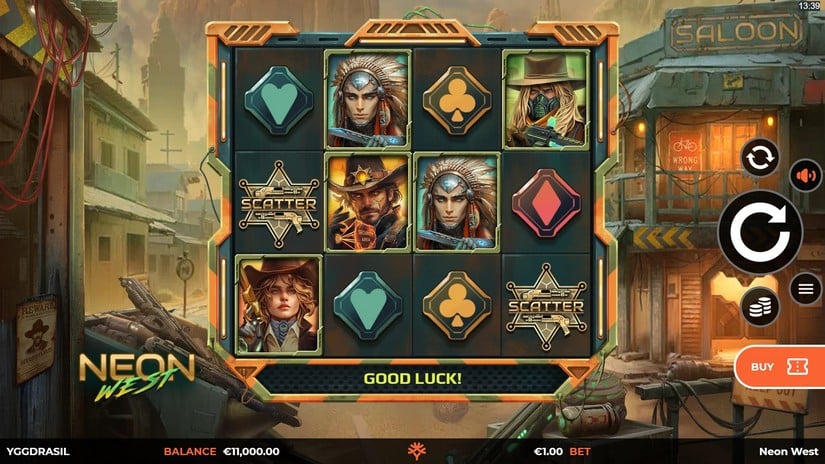 Neon West slot screen 1