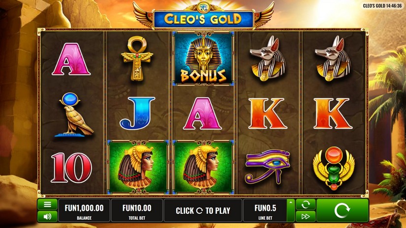 Cleo’s Gold slot screen 1
