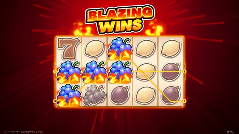 Blazing Wins: 5 lines slot screen 4