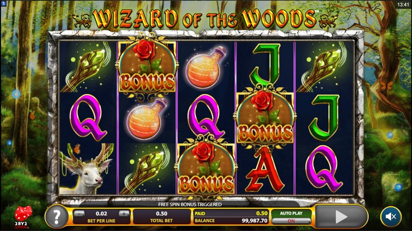 Wizard of the Woods slot screen 2