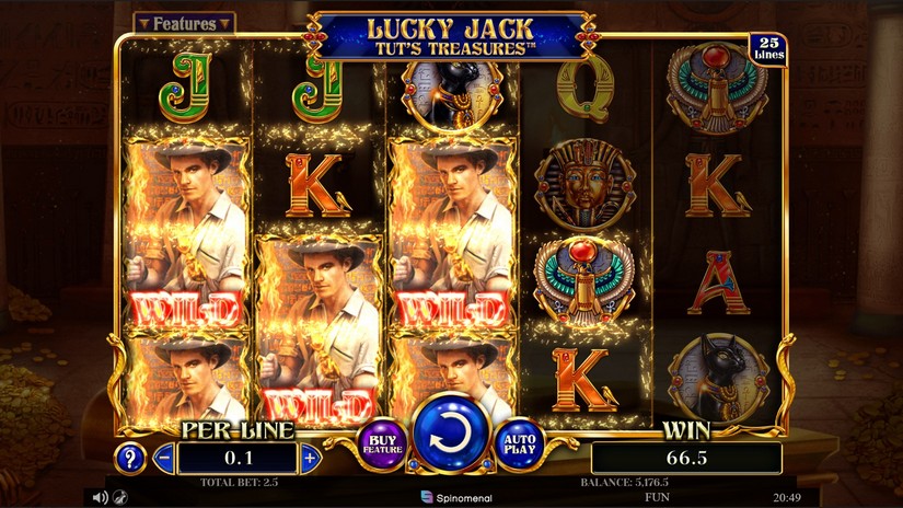 Lucky Jack Tuts Treasures slot screen 2
