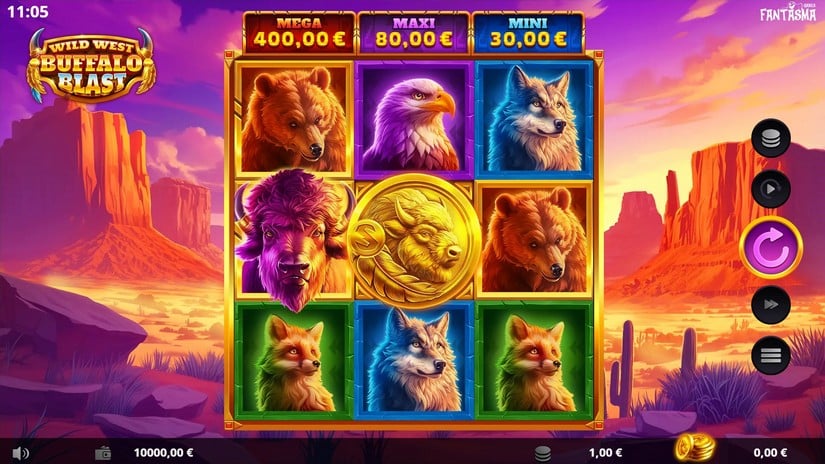 Wild West Buffalo Blast slot screen 1