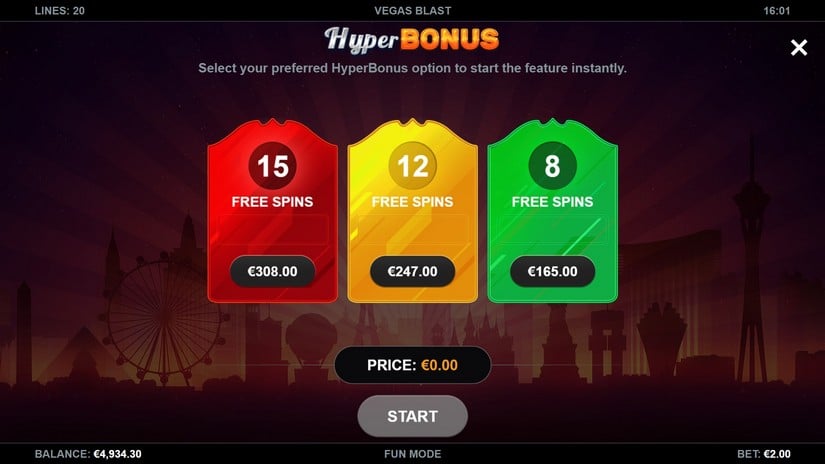 Vegas Blast slot screen 3