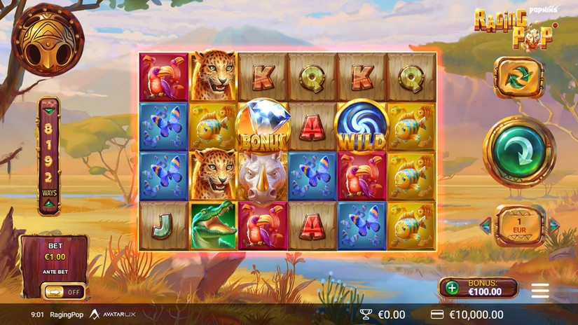 RagingPop slot screen 1