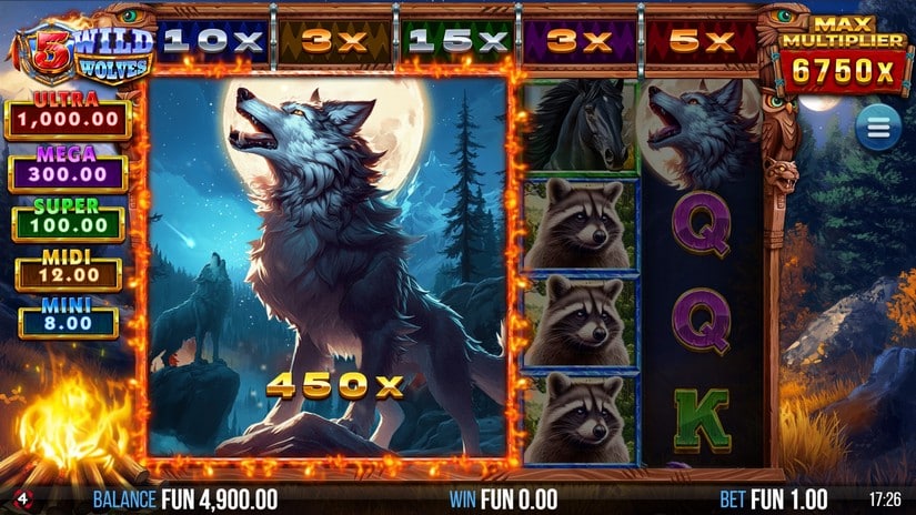 5 Wild Wolves slot screen 2
