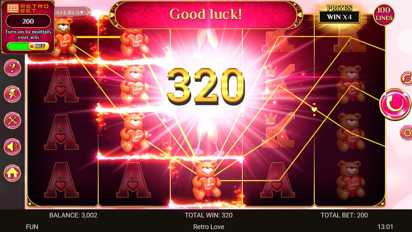 Retro Love slot screen 3