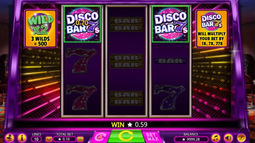 Disco Bar 7s slot screen 1