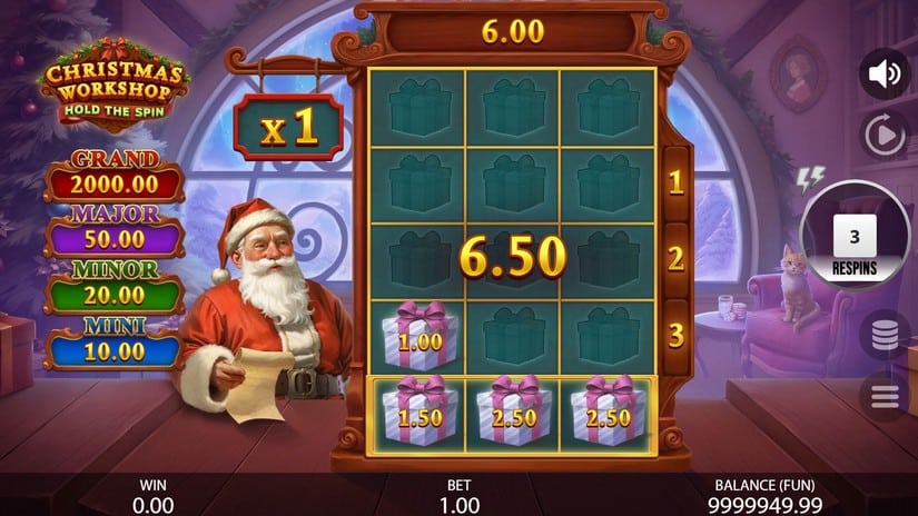 Christmas Workshop: Hold the Spin slot screen 4