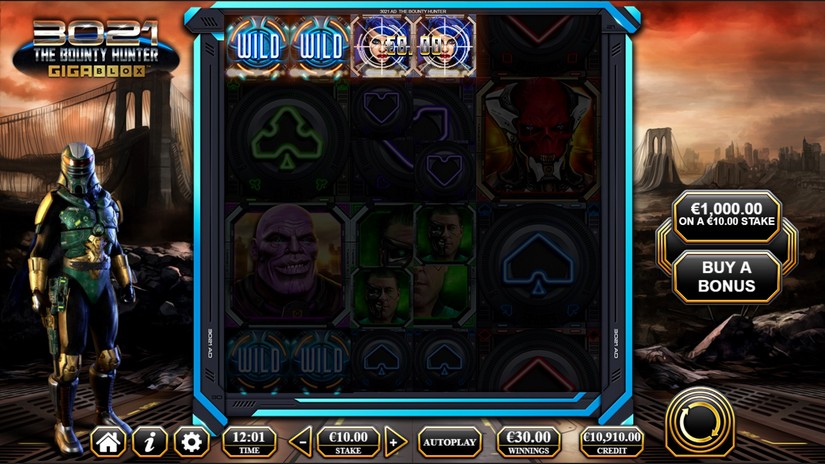 3021 The Bounty Hunter Gigablox slot screen 2