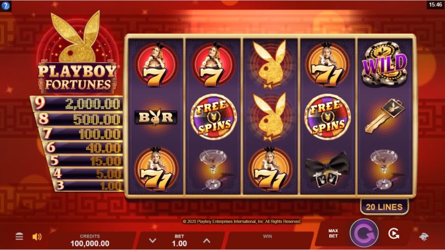 Playboy Fortunes slot screen 1