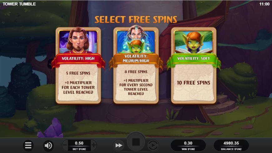 Tower Tumble slot screen 3