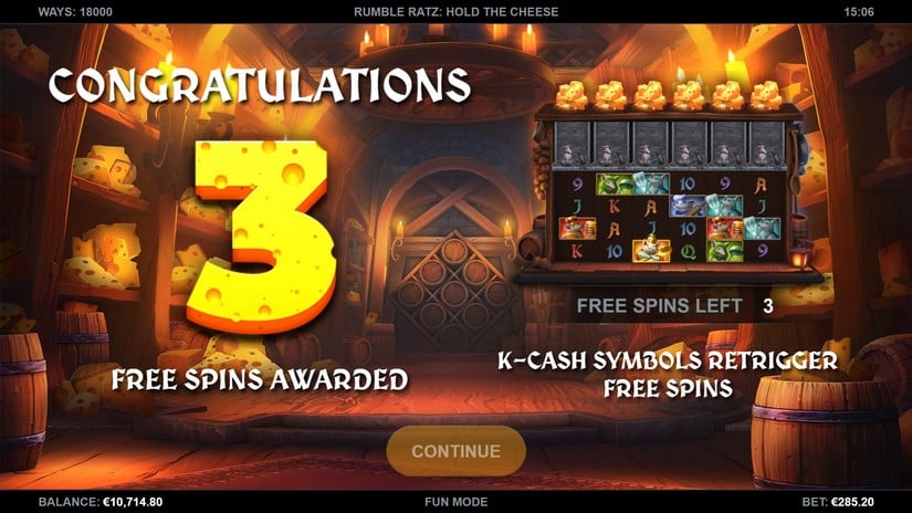 Rumble Ratz Hold the Cheese slot screen 2