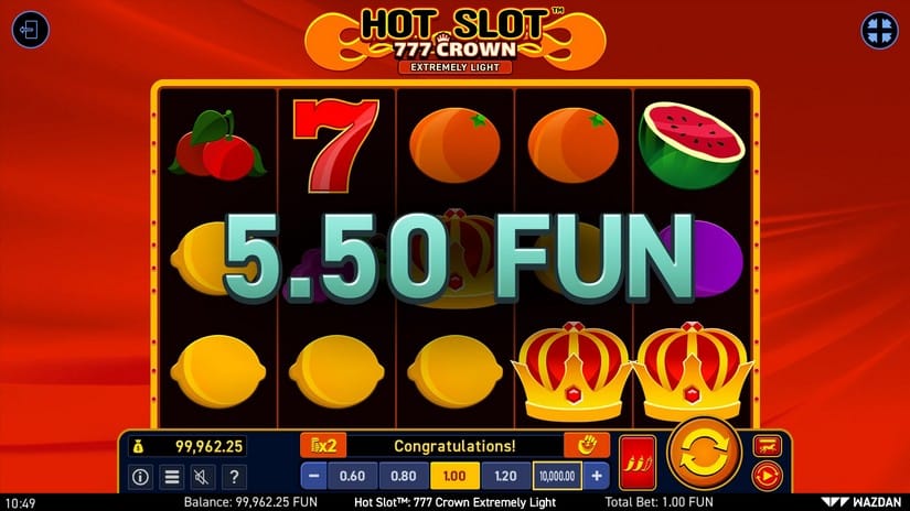 Hot Slot™: 777 Crown Extremely Light slot screen 3