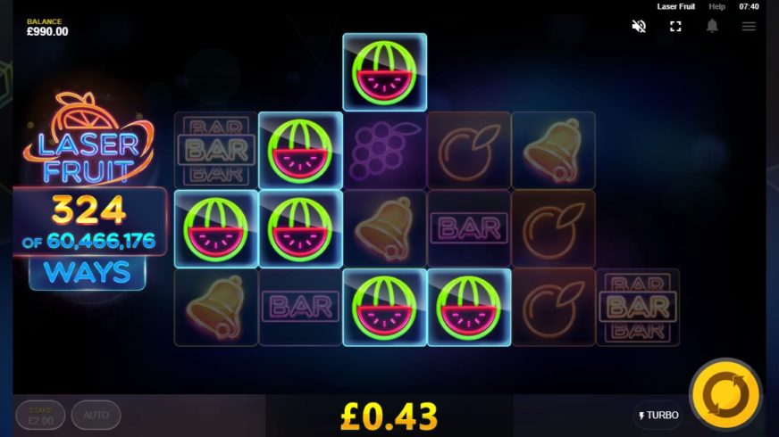 Laser Fruit slot screen 2
