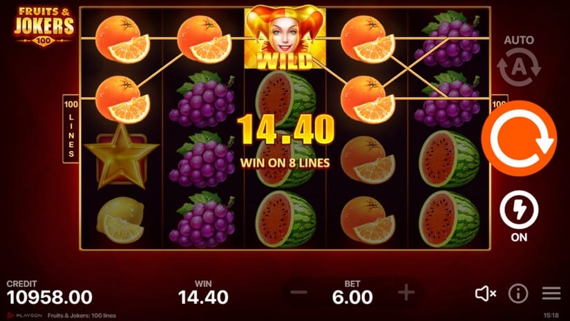 Fruits & Jokers: 100 Lines slot screen 2