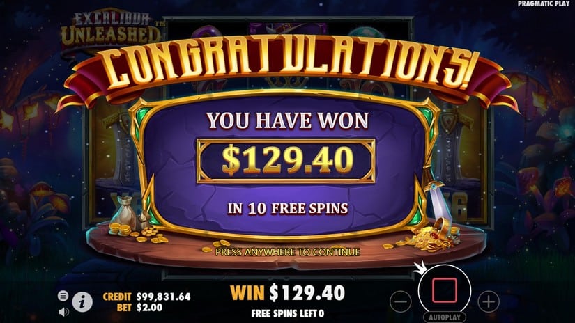 Excalibur Unleashed slot screen 8