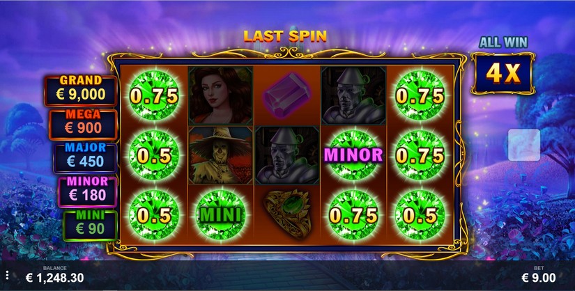 Emeralds of Oz slot screen 4