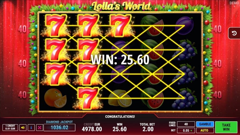 Lollas World Christmas slot screen 3