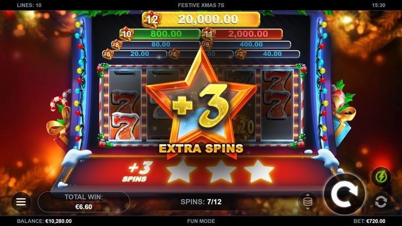 Festive Xmas 7s slot screen 4