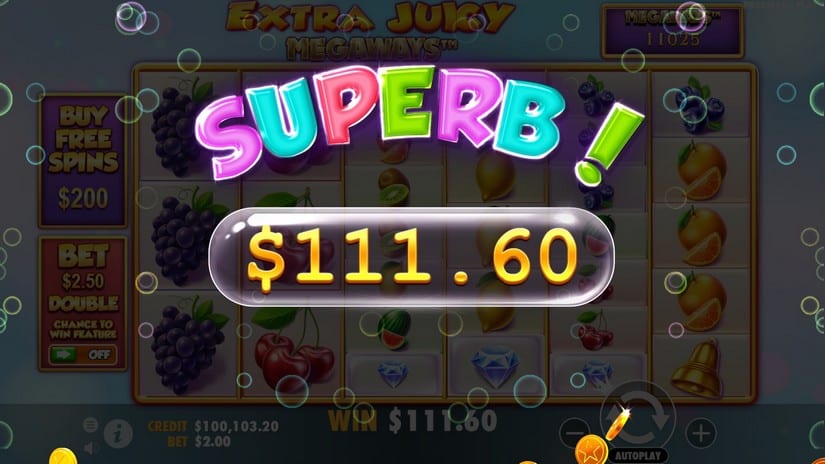 Extra Juicy Megaways slot screen 4