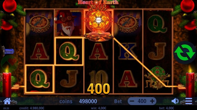 Hearth of Earth Xmas slot screen 2