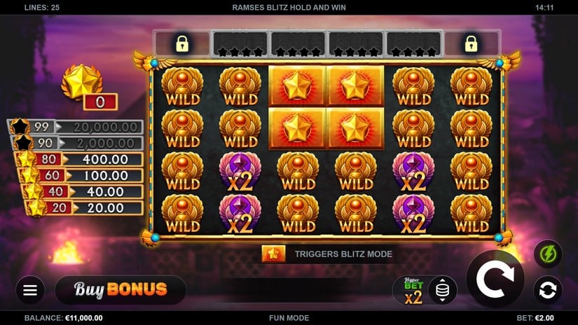 Ramses Blitz Hold and Win slot screen 1