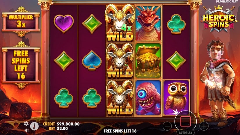 Heroic Spins slot screen 5