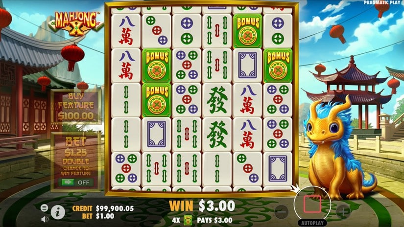 Mahjong X slot screen 3