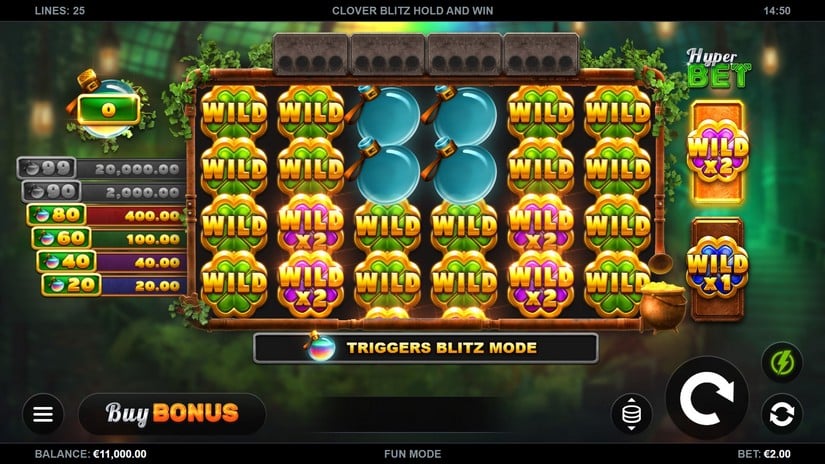 Clover Blitz Hold and Win slot screen 1