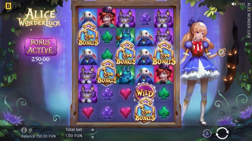 Alice WonderLuck slot screen 3